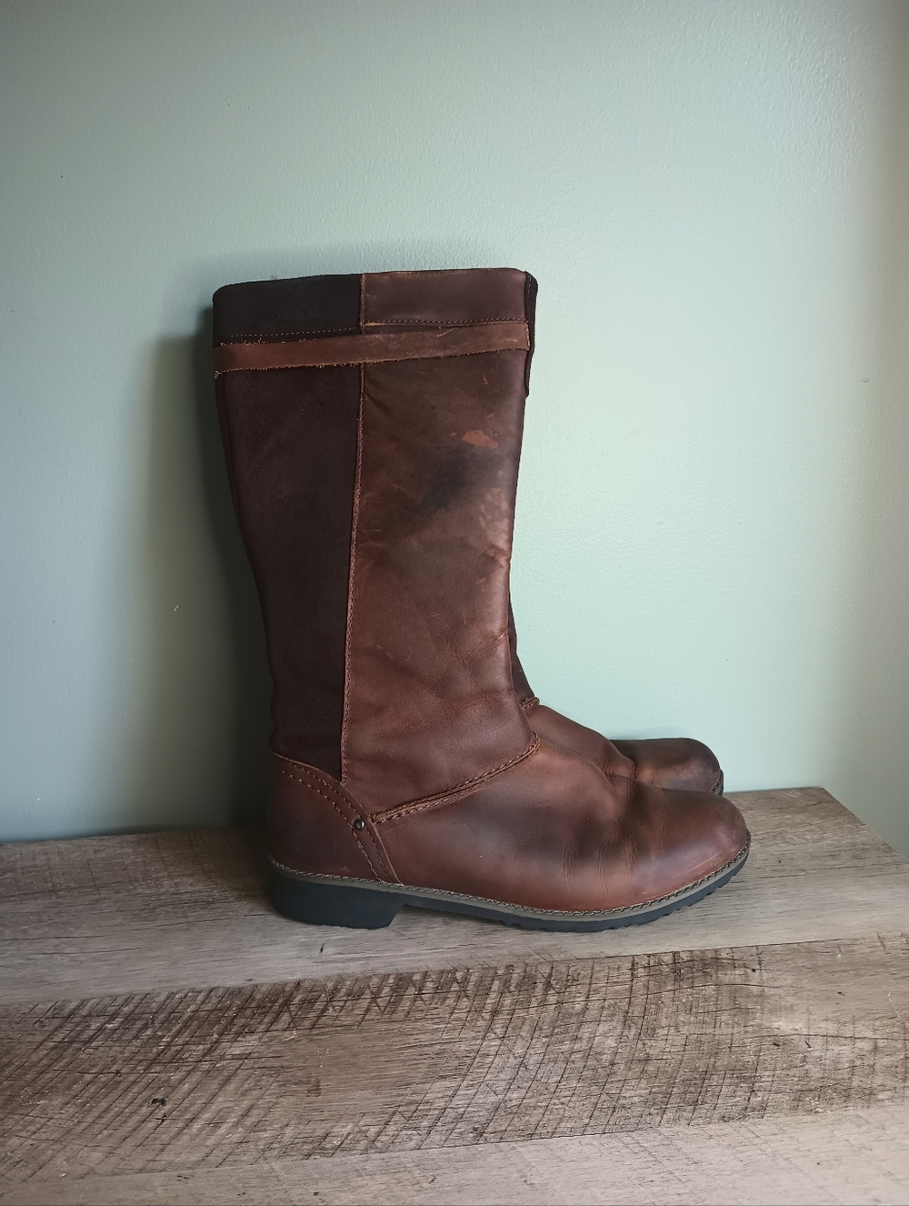 Eddie Bauer Womens Trace Leather Riding Boots Sz 10 Brown Waterproof Equestrian